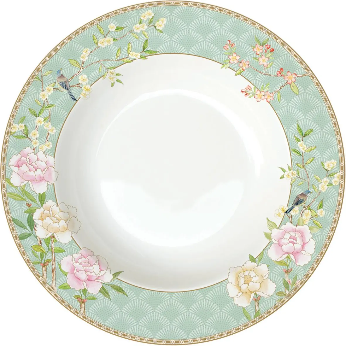 Easy Life Assiette Creuse Ø 22,5 cm En Bone China PaLACE GARDEN AQUA Sale