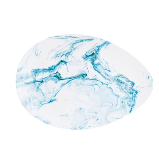Easy Life Assiette de service en porcelaine 24×16,5 cm AQUA New