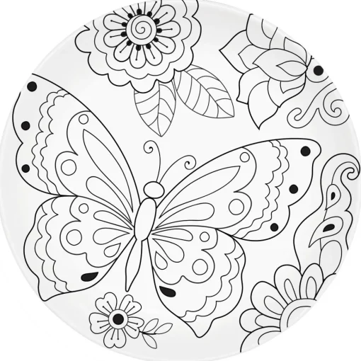 Easy Life Assiette àdessert en porcelaine de Ø19 cm, dans une boîte Butterfly Online