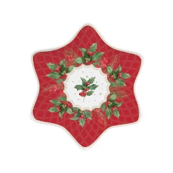 Easy Life Assiette en forme d’étoile CHRISTMAS BERRIES> Noël|Services De Table En Porcelaine