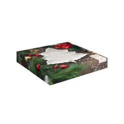 Easy Life Assiette en porcelaine de 22×22 cm HOLLY & BERRIES WHITE Best