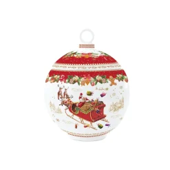 Easy Life Bol à biscuits en forme de boule de Noël en porcelaine, dimensions Ø 18×23 cm CHRISTMAS MEMORIES> Noël|Cuisine