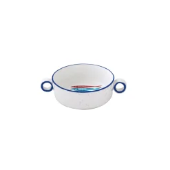 Easy Life Bol avec poignées Ø 12 cm SARDINE’S PARTY> Maritime|Services De Table En Porcelaine​