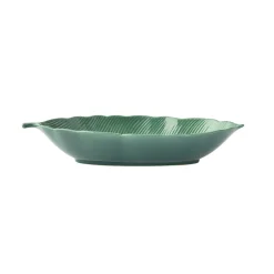 Easy Life Bol en forme de feuille en porcelaine 26×11,5 cm TROPICAL LEAVES GREEN> Moderne|Services De Table En Porcelaine​