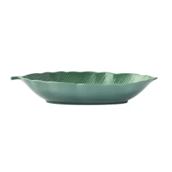 Easy Life Bol feuille en porcelaine 30×13 cm TROPICAL LEAVES GREEN> Moderne|Services De Table En Porcelaine​