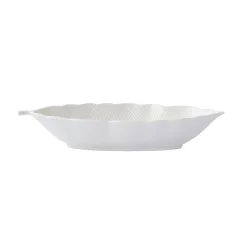 Easy Life Bol feuille en porcelaine 30×13 cm LEAVES WHITE> Moderne|Services De Table En Porcelaine​