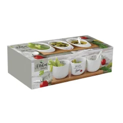 Easy Life Ensemble apéritif avec 3 bols et cuillères KITCHEN ELEMENTS> Quotidienne|Services De Table En Porcelaine​