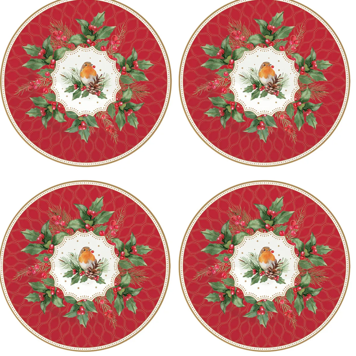 Easy Life Ensemble de 4 assiettes à dessert CHRISTMAS BERRIES Discount