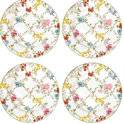 Easy Life Ensemble de 4 assiettes àdessert GARDEN DREAMS> Romantique|Services De Table En Porcelaine​