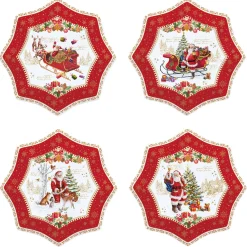 Easy Life Ensemble de 4 assiettes àdessert Ø 16 cm en porcelaine CHRISTMAS MEMORIES Best