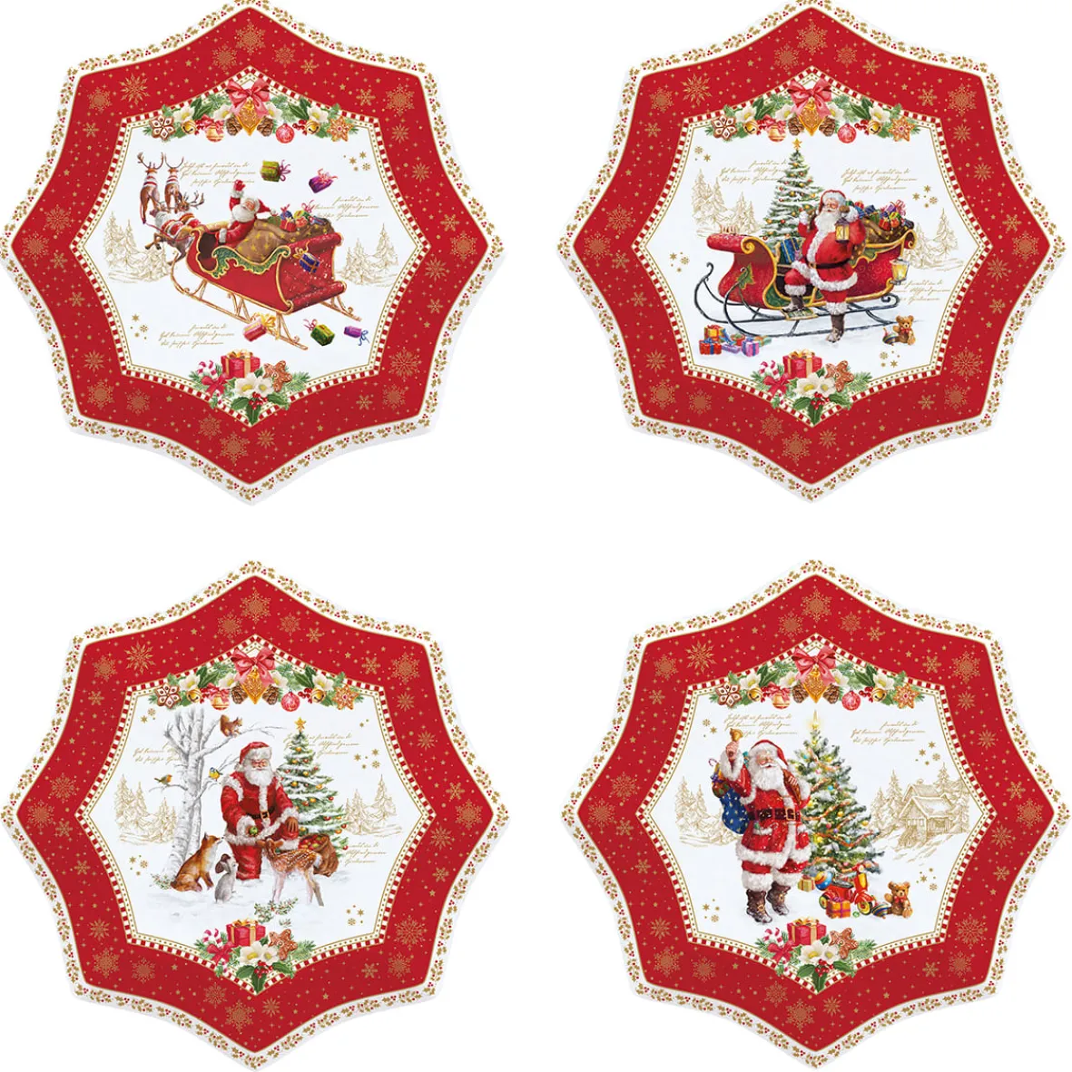 Easy Life Ensemble de 4 assiettes àdessert Ø 16 cm en porcelaine CHRISTMAS MEMORIES Best