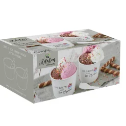 Easy Life Ensemble de 2 bols à glace avec cuillères KITCHEN ELEMENTS> Quotidienne|Services De Table En Porcelaine​