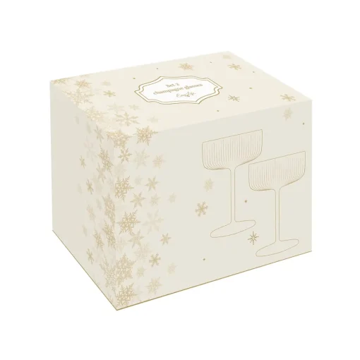 Easy Life Ensemble de 2 coupes à champagne avec fil d’or FESTIVE Clearance