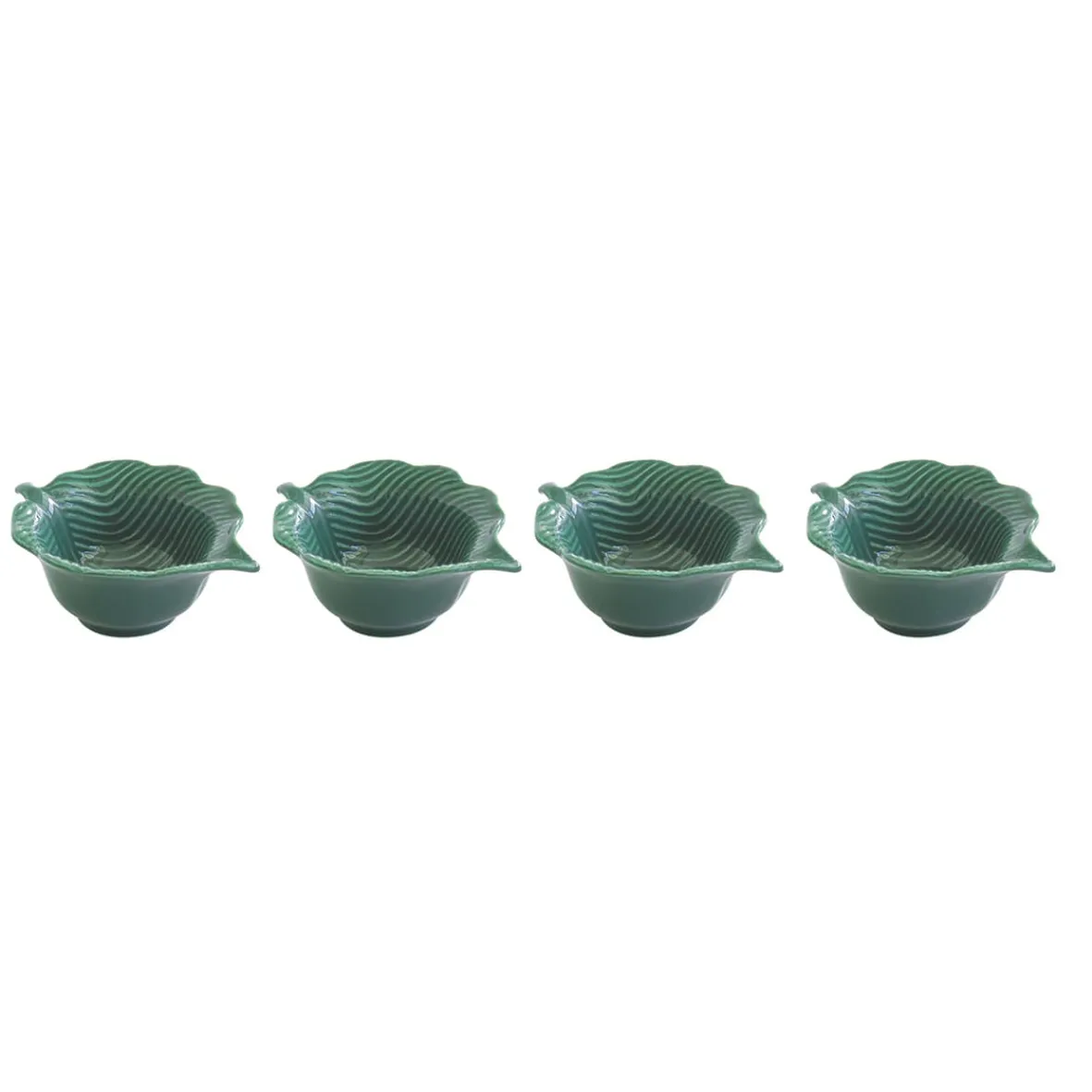 Easy Life Ensemble de 4 mini bols en porcelaine en forme de feuille TROPICAL LEAVES GREEN Online