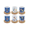 Easy Life Ensemble de 6 petites tasses à espresso avec soucoupes en bambou AQUARIUM Outlet