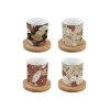 Easy Life Ensemble de 4 petits verres à café avec soucoupes en bambou KIMONO Outlet