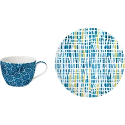 Easy Life Ensemble de 6 tasses à café avec soucoupes, 110 ml en porcelaine SHIBORI 2 Discount