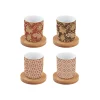 Easy Life Ensemble de 4 tasses à café en porcelaine avec soucoupe en bambou 110 ml FLEURS DES RÊVES Discount
