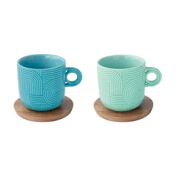 Easy Life Ensemble de 2 tasses à thé avec soucoupe TAKE A LOOP ASS.1 Sale