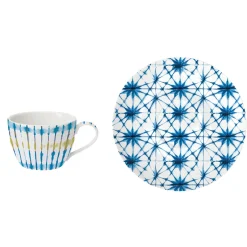 Easy Life Ensemble de 6 tasses à thé avec soucoupes SHIBORI 1 Clearance