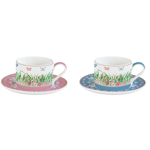 Easy Life Ensemble de 2 tasses avec soucoupes SPRING PARADE Best