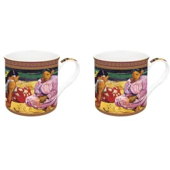 Easy Life Ensemble de 2 tasses en porcelaine de 300 ml dans une boîte cadeau TAHITIAN WOMEN ON THE BEACH