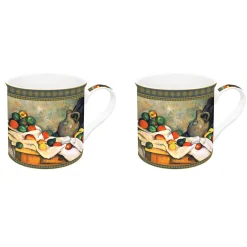 Easy Life Ensemble de 2 tasses en porcelaine de 300 ml dans une boîte cadeau STILL LIFE, DRAPERY, PILCHER AND FR Clearance