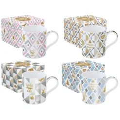 Easy Life Ensemble de 4 tasses en porcelaine de 350 ml avec décors assortis SHINE & COLOUR WINTER SEASON Sale