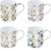 Easy Life Ensemble de 4 tasses en porcelaine de 350 ml avec décors assortis SHINE & COLOUR COFFEE Clearance