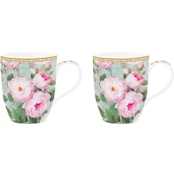 Easy Life Ensemble de 2 tasses ROSES IN BLOOM> Romantique|Petit Dejeuner