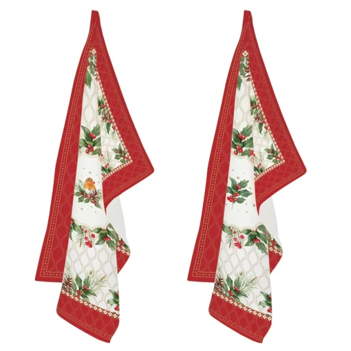 Easy Life Ensemble de 2 torchons CHRISTMAS BERRIES Clearance