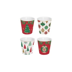 Easy Life Ensemble de 4 verres à café JINGLE BELLS New