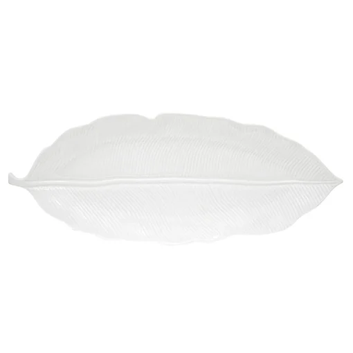 Easy Life Feuille en porcelaine 47×19 cm LEAVES WHITE Hot