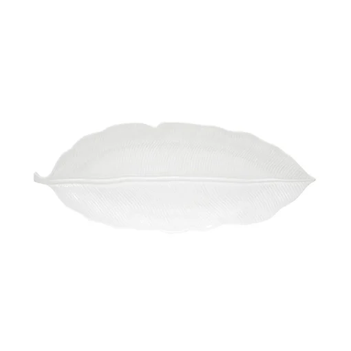 Easy Life Feuille en porcelaine 39×16 cm LEAVES WHITE Clearance