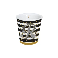 Easy Life Gobelet à café en porcelaine 100 ml dans une boîte A LETTER FOR YOU «R»> Tasse En Cadeau|Petit Dejeuner