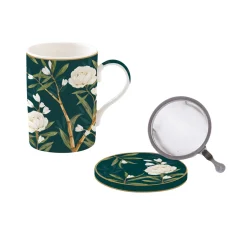 Easy Life Mug et sous-verre avec infuseur ROYAL PEONIES> Petit Dejeuner|Royal Peonies