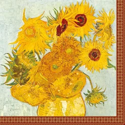 Easy Life Paquet de 20 serviettes en papier 33×33 cm Vase With Twelve SunFLOWERS Discount