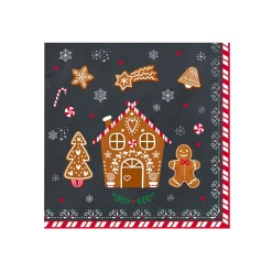 Easy Life Paquet de 20 serviettes GINGERBREAD> Noël|Services De Table En Porcelaine​
