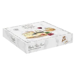 Easy Life Planche à fromage avec plateau en verre et 4 couteaux à fromage LES FROMAGES New