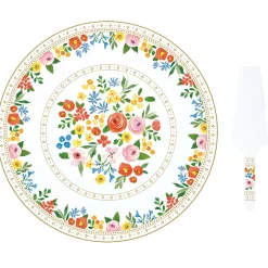 Easy Life Plat à gâteau avec pelle BOHO FLOWERS New