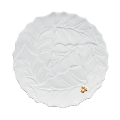 Easy Life Plat à gâteau HOLLY & BERRIES WHITE> Noël|Services De Table En Porcelaine​