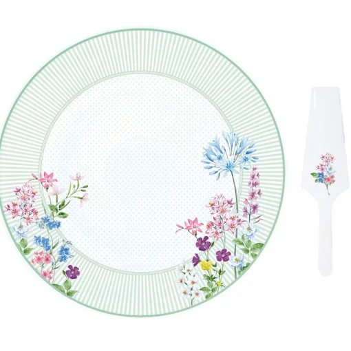 Easy Life Plateau à gâteau avec spatule FLORAISON Sale