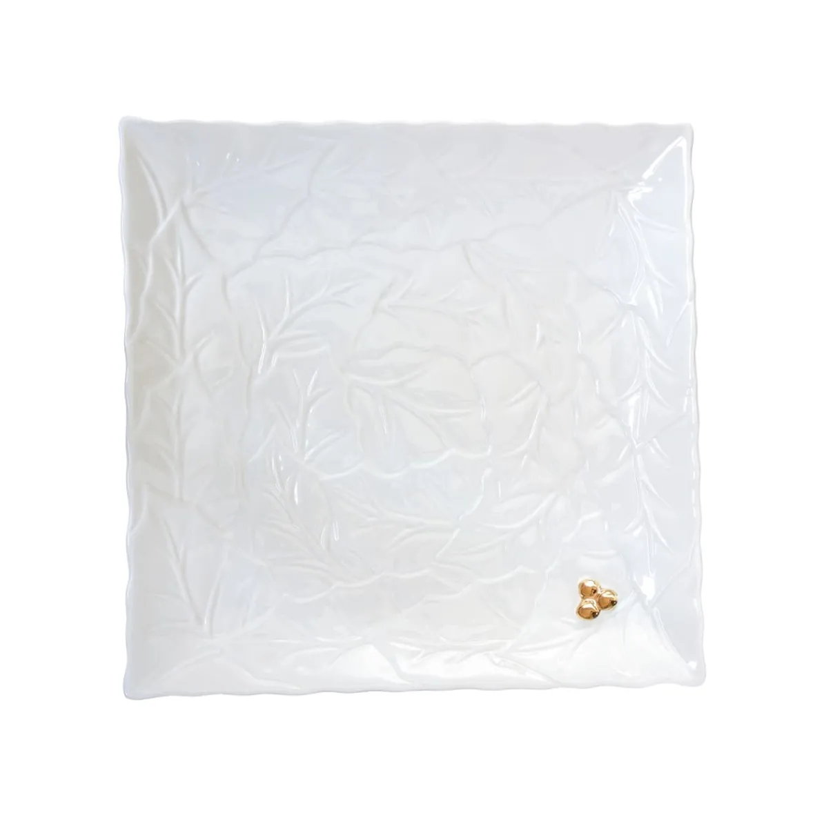 Easy Life Plateau de service carré HOLLY & BERRIES WHITE Outlet