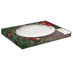 Easy Life Plateau de service ovale HOLLY & BERRIES WHITE> Noël|Services De Table En Porcelaine​