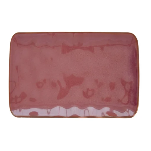 Easy Life Plateau rectangulaire en porcelaine de 27×19 cm INTERIORS BURGUNDY