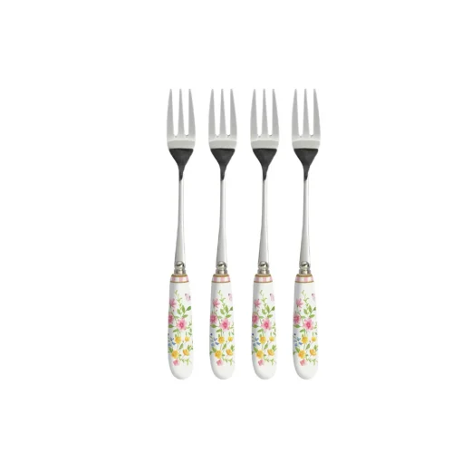 Easy Life Set 4 fourchettes à dessert avec manche en porcelaine en c.b. HAPPY EASTER Online