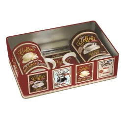 Easy Life Set 2 tasses de porcelainedans uneboîte en fer-blanc VINTAGE COFFEE Discount