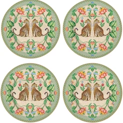 Easy Life Set de 4 assiettes à dessert JUNGLE VIBES> Services De Table En Porcelaine​|Jungle Vibes