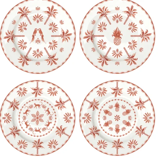 Easy Life Set de 4 assiettes à dessert EXOTIC VIBES