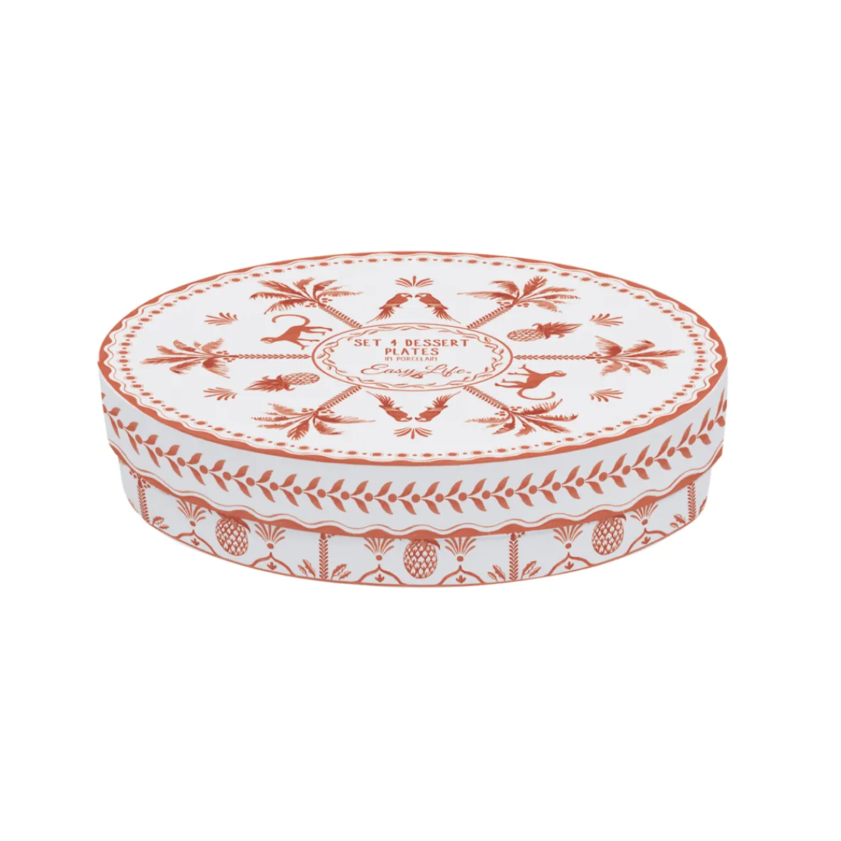 Easy Life Set de 4 assiettes à dessert EXOTIC VIBES